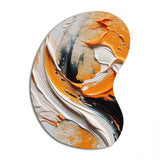 Orange and Black Mystic Spirals IV - Asymmetric Metal Wall Art