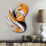 Orange and Black Mystic Spirals IV - Asymmetric Metal Wall Art