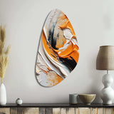 Orange and Black Mystic Spirals IV - Asymmetric Metal Wall Art