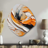 Orange and Black Mystic Spirals IV - Asymmetric Metal Wall Art