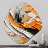 Orange and Black Mystic Spirals IV - Asymmetric Metal Wall Art