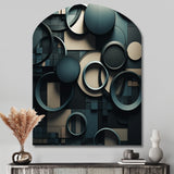 Teal Fragmented Forms - Asymmetric Metal Wall Art