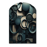 Teal Fragmented Forms - Asymmetric Metal Wall Art