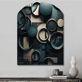 Teal Fragmented Forms - Asymmetric Metal Wall Art