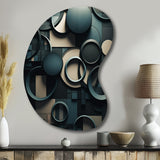 Teal Fragmented Forms - Asymmetric Metal Wall Art