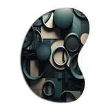 Teal Fragmented Forms - Asymmetric Metal Wall Art