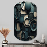 Teal Fragmented Forms - Asymmetric Metal Wall Art