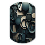 Teal Fragmented Forms - Asymmetric Metal Wall Art