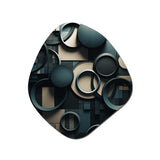 Teal Fragmented Forms - Asymmetric Metal Wall Art