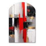 Red and Gold Cubic Abstract I - Asymmetric Metal Wall Art