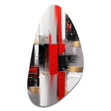 Red and Gold Cubic Abstract I - Asymmetric Metal Wall Art