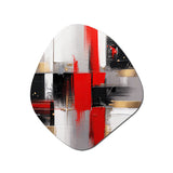 Red and Gold Cubic Abstract I - Asymmetric Metal Wall Art