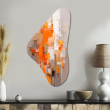 Orange Brown Shattered Realities - Asymmetric Metal Wall Art