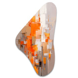 Orange Brown Shattered Realities - Asymmetric Metal Wall Art