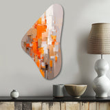 Orange Brown Shattered Realities - Asymmetric Metal Wall Art