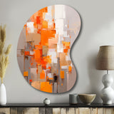 Orange Brown Shattered Realities - Asymmetric Metal Wall Art