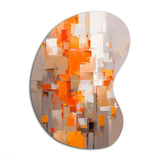 Orange Brown Shattered Realities - Asymmetric Metal Wall Art