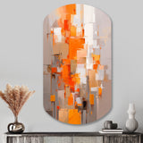 Orange Brown Shattered Realities - Asymmetric Metal Wall Art