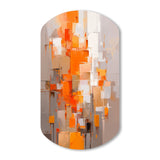 Orange Brown Shattered Realities - Asymmetric Metal Wall Art