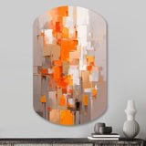 Orange Brown Shattered Realities - Asymmetric Metal Wall Art