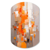 Orange Brown Shattered Realities - Asymmetric Metal Wall Art