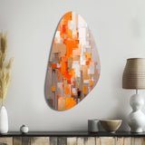 Orange Brown Shattered Realities - Asymmetric Metal Wall Art