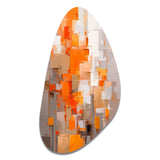 Orange Brown Shattered Realities - Asymmetric Metal Wall Art