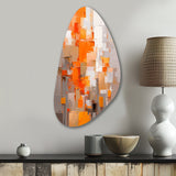 Orange Brown Shattered Realities - Asymmetric Metal Wall Art