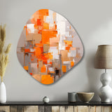 Orange Brown Shattered Realities - Asymmetric Metal Wall Art