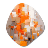 Orange Brown Shattered Realities - Asymmetric Metal Wall Art