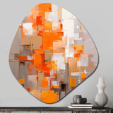 Orange Brown Shattered Realities - Asymmetric Metal Wall Art