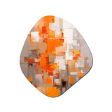 Orange Brown Shattered Realities - Asymmetric Metal Wall Art