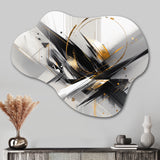 Black Gold Multifaceted Whirls III - Asymmetric Metal Wall Art