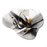 Black Gold Multifaceted Whirls III - Asymmetric Metal Wall Art