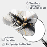 Black Gold Multifaceted Whirls III - Asymmetric Metal Wall Art