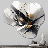 Black Gold Multifaceted Whirls III - Asymmetric Metal Wall Art