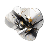 Black Gold Multifaceted Whirls III - Asymmetric Metal Wall Art