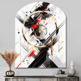 Black Red Multifaceted Whirls - Asymmetric Metal Wall Art