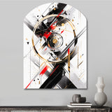 Black Red Multifaceted Whirls - Asymmetric Metal Wall Art