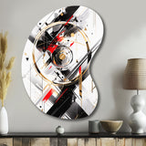 Black Red Multifaceted Whirls - Asymmetric Metal Wall Art