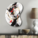 Black Red Multifaceted Whirls - Asymmetric Metal Wall Art