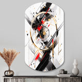 Black Red Multifaceted Whirls - Asymmetric Metal Wall Art