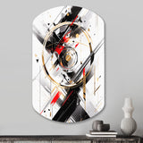 Black Red Multifaceted Whirls - Asymmetric Metal Wall Art