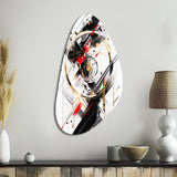 Black Red Multifaceted Whirls - Asymmetric Metal Wall Art