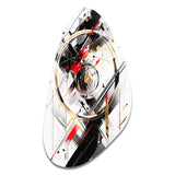 Black Red Multifaceted Whirls - Asymmetric Metal Wall Art