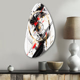 Black Red Multifaceted Whirls - Asymmetric Metal Wall Art