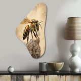 Floral Bee II - Asymmetric Metal Wall Art