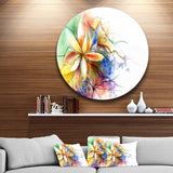 Abstract Multi color Flower Fusion Large Flower Metal Circle Wall Art