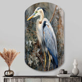 Graceful Heron Waterbird I - Asymmetric Metal Wall Art