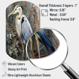 Graceful Heron Waterbird I - Asymmetric Metal Wall Art